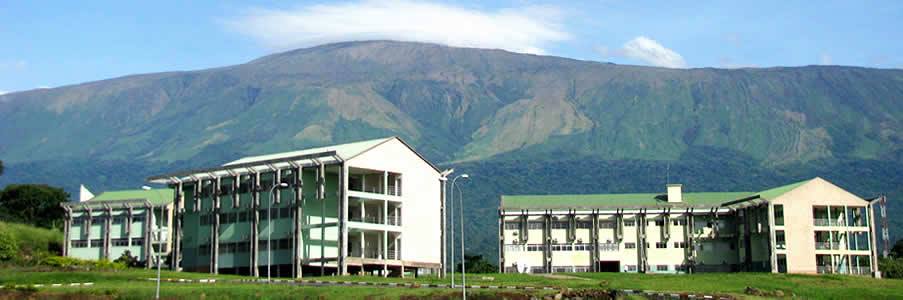 University of Buea buildings with Mount Cameroon